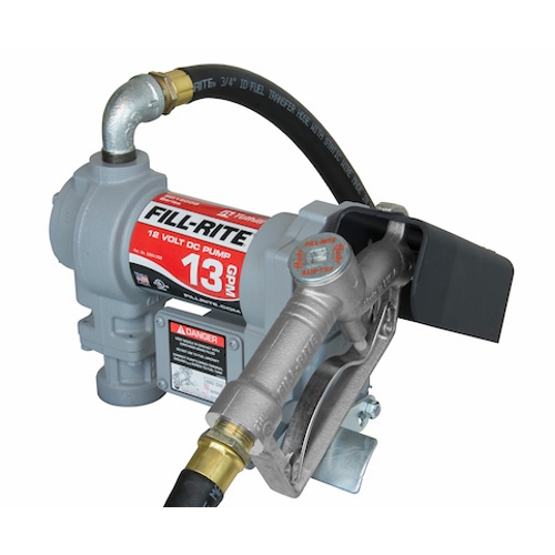 Fill-Rite 12V Std Duty Pump 13GPM W/Hose-Nozzle - Consumer Petroleum Pumps
